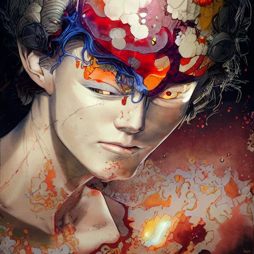 Prompt: prompt : linage 2 portrait soft light painted by james jean and katsuhiro otomo and erik jones, inspired by akira anime, smooth face feature, intricate oil painting, high detail illustration, sharp high detail, manga and anime 1 9 9 9