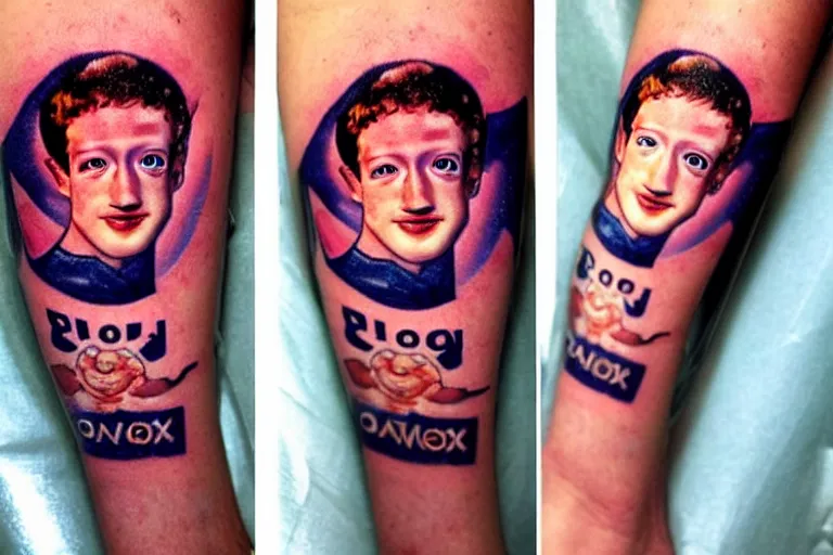 Image similar to mark Zuckerberg sailor moon tatooe