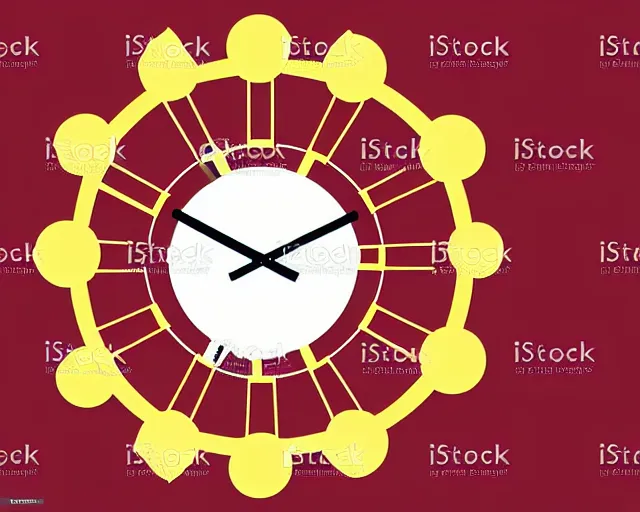 Image similar to The religious symbol for a clock based cult, vector art