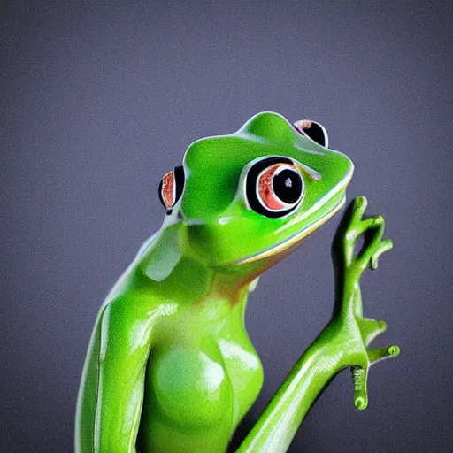 Image similar to Lady Frog woman photograph, sharp focus, realistic