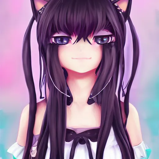 Image similar to nekopara fantastically detailed eyes cute cat girl dress portrait with fantastically detailed cat ears modern anime style, made by Laica chrose, Mina Petrovic, WLOP!!!!!!!!!!!! modern trending professional digital art unreal Engine 4k 8k