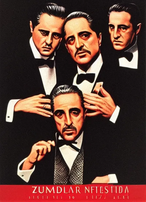 Prompt: dvd box art for the godfather 4 a zucker brothers comedy