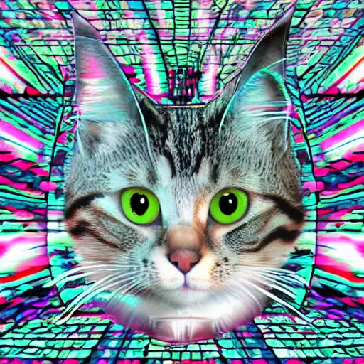 Image similar to Tabby cat acidwave