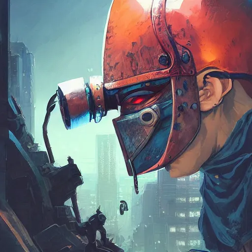 Image similar to cyberpunk viking helmet mask warrior goddess robot ninja fantasy, art gta 5 cover, official fanart behance hd artstation by jesper ejsing, by rhads, makoto shinkai and lois van baarle, ilya kuvshinov, ossdraws