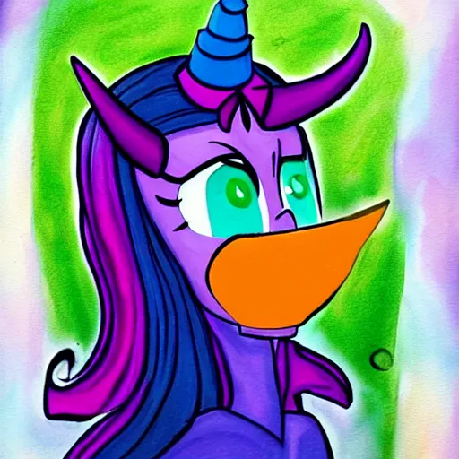 Image similar to princess twilight is the happy mask salesman 🎨🖌