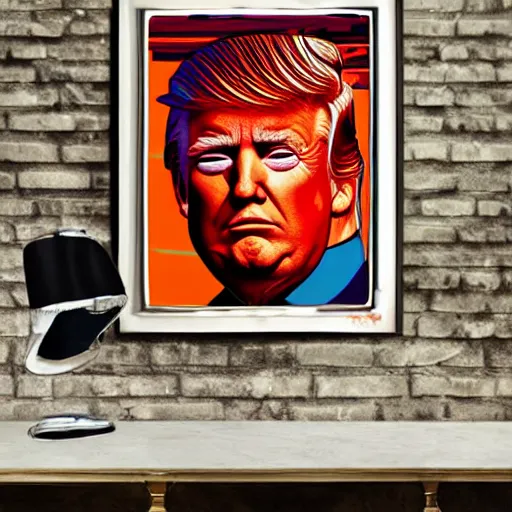 Image similar to donald trump looking puzzled expressionist prismatic masterpiece