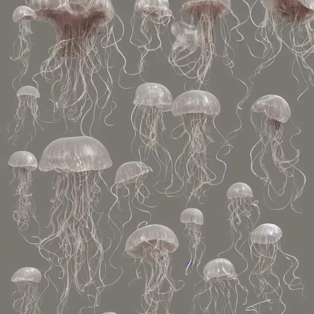 Image similar to rococo costume design，jellyfish，dreamy, soft , highly detailed, octane render, 8k