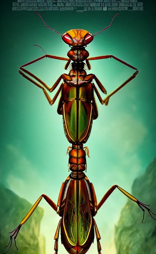 Image similar to exquisite imaginative creature poster art, like a bug, like a mantis, movie art, by lucusfilm, weta studio, 8 k, denoised, music poster