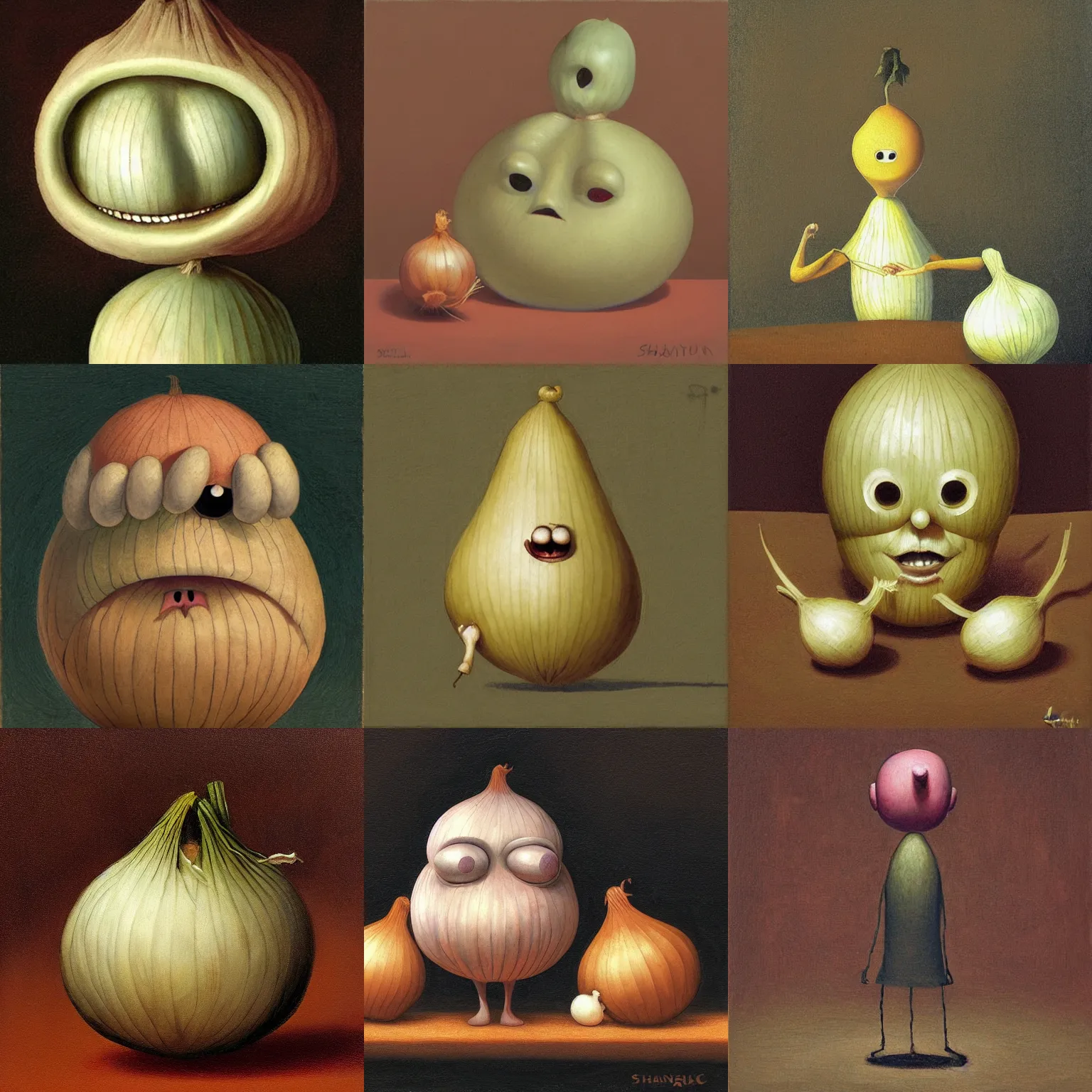 Prompt: onion man by shaun tan, baroque painting