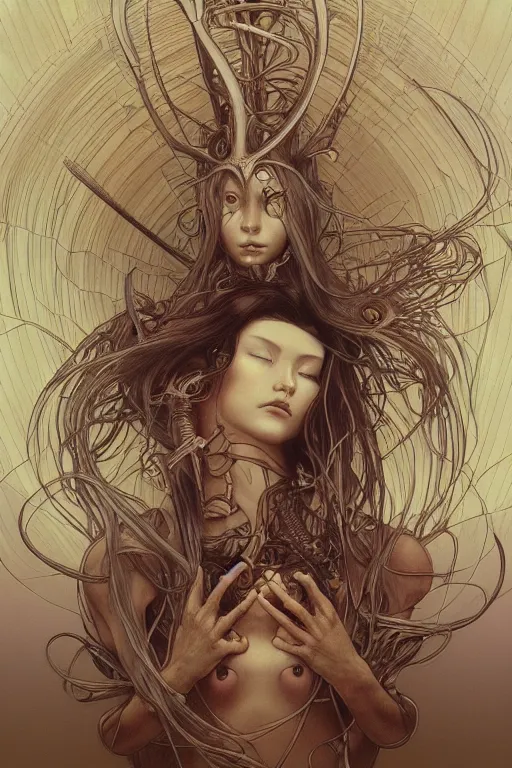 Prompt: tinnitus, by artgerm and yoshitaka amano and moebius and hr giger and zdislaw beksinski and alphonse mucha, trending on artstation