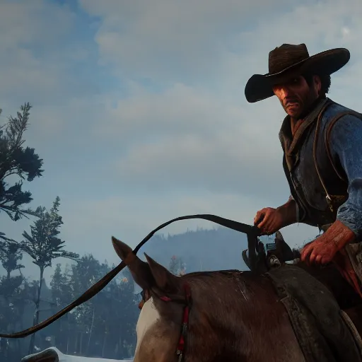 Image similar to raph fiennes stars as uncle in the playstation 4 video game red dead redemption 2, high quality screenshot