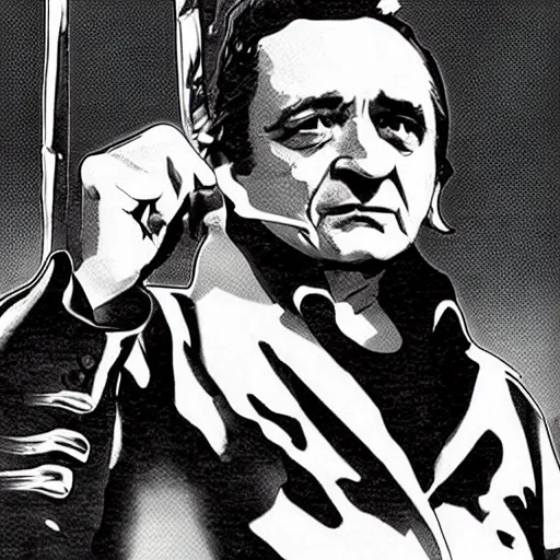 Image similar to johnny cash as a revolutionary war general