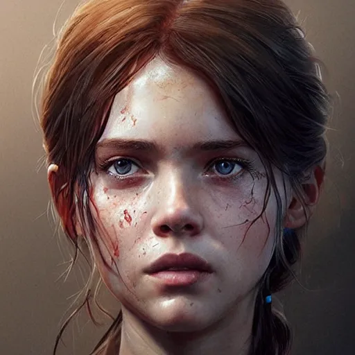 Image similar to ultra realistic illustration, scarlett estevez as elle in last of us, intricate, elegant, highly detailed, digital painting, artstation, concept art, smooth, sharp focus, illustration, art by artgerm and greg rutkowski and alphonse mucha