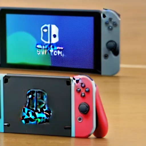 Prompt: nintendo switch in the shape of a desktop computer