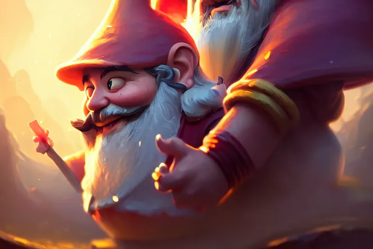 Image similar to [ important ] amazing portrait of funny gnome ], hearthstone splash art, deiv calviz, splash art, natural light, elegant, intricate, fantasy, atmospheric lighting, by greg rutkowski, hearthstone splash art, hd wallpaper, ultra high details, cinematic composition