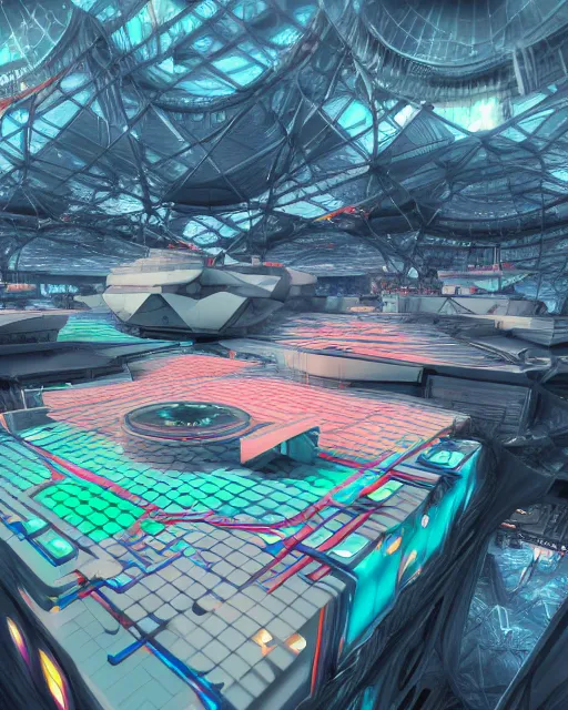 Prompt: chessboard scientist, scifi, abstract environment, detailed, flying drones, futuristic palace, full of color, perfect, cold light, 8 k high detail, masterpiece, trending on artstation