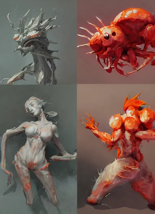 Image similar to semi reallistic gouache gesture painting, by yoshitaka amano, by ruan jia, by Conrad roset, by dofus online artists, detailed anime 3d render watermelon monster, watermelon terrible monster, antrophomorfic watermelon, portrait, cgsociety, artstation, rococo mechanical, Digital reality, sf5 ink style, dieselpunk atmosphere, gesture drawn