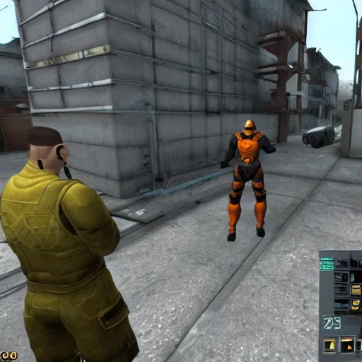 Image similar to gordon freeman plays csgo and kill gman from half life from vintovka