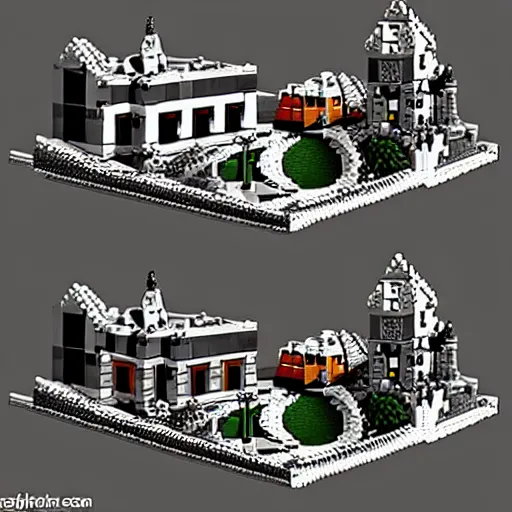 Prompt: Escher day and night as a lego set, soft lighting