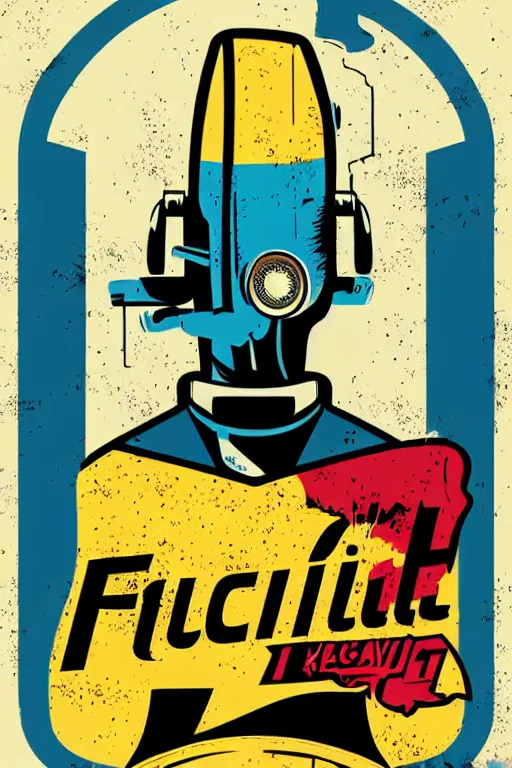 Image similar to fallout 7 6 retro futurist illustration art by butcher billy, sticker, colorful, illustration, highly detailed, simple, smooth and clean vector curves, no jagged lines, vector art, smooth andy warhol style