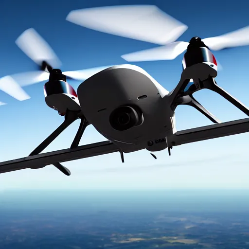 Prompt: american airlines branded predator drone, 4 k, high resolution, illustration, badass