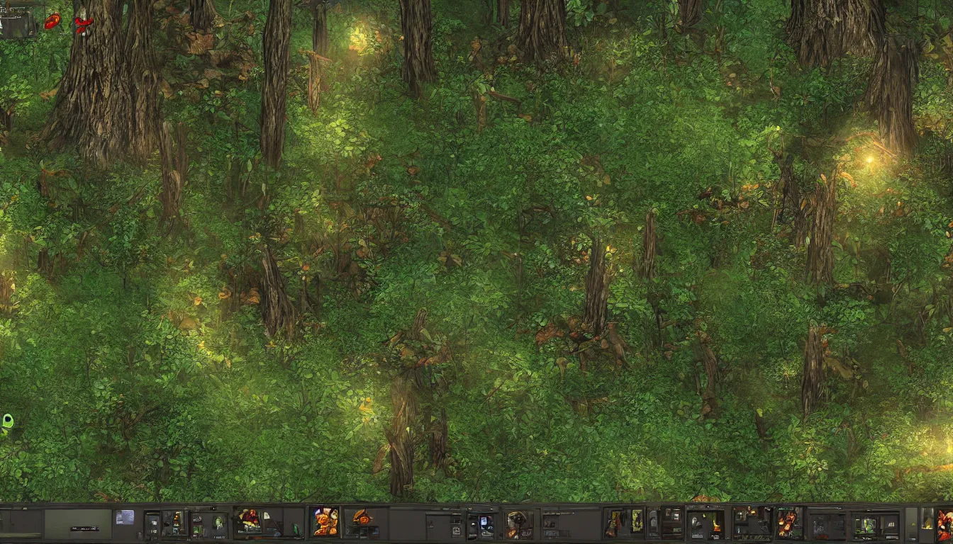 Image similar to a clearing in a forest, VGA graphics, high detail, adventure game