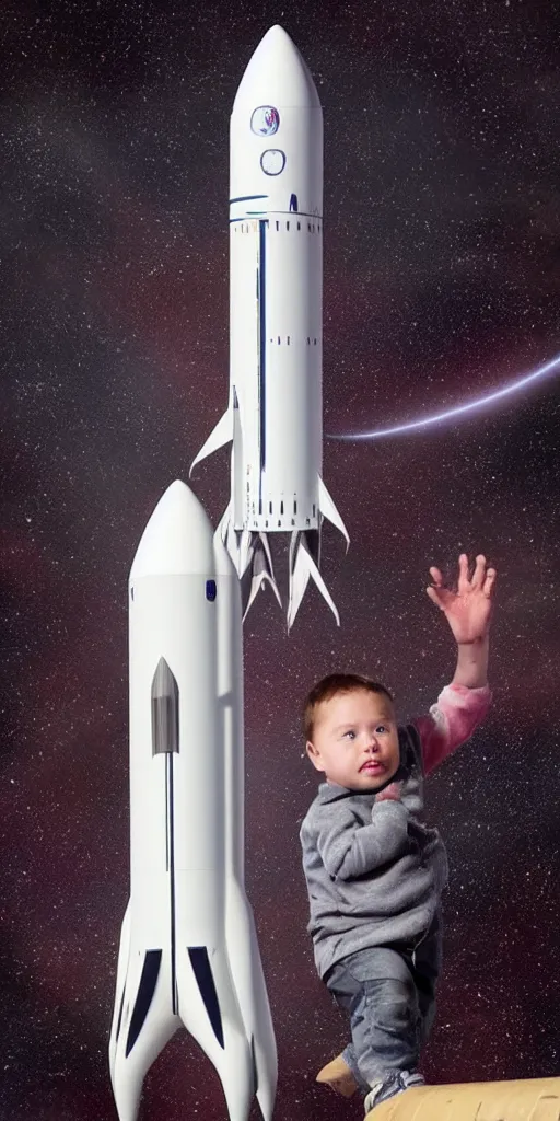 Prompt: the child of elon musk and a Rocket, hyperrealistic, high Detail, best Shadow quality