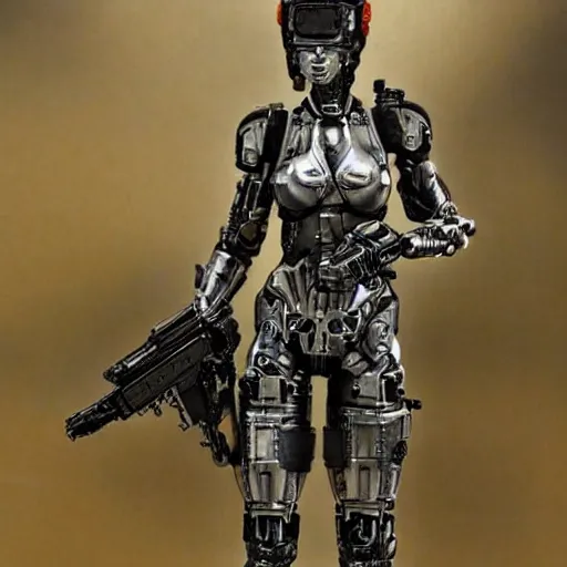 Image similar to cybernetic female supersoldier armed with laser rifle, intricate detail, royo, whealan,