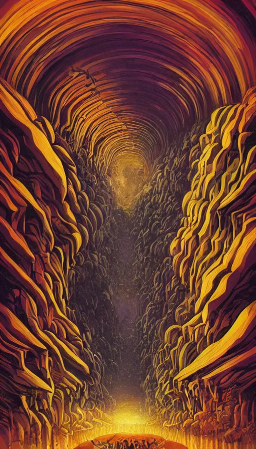 Image similar to The cavern of endless dreams, italian futurism, Dan Mumford, da vinci