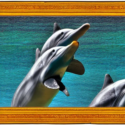 Image similar to Stereogram of two dolphins