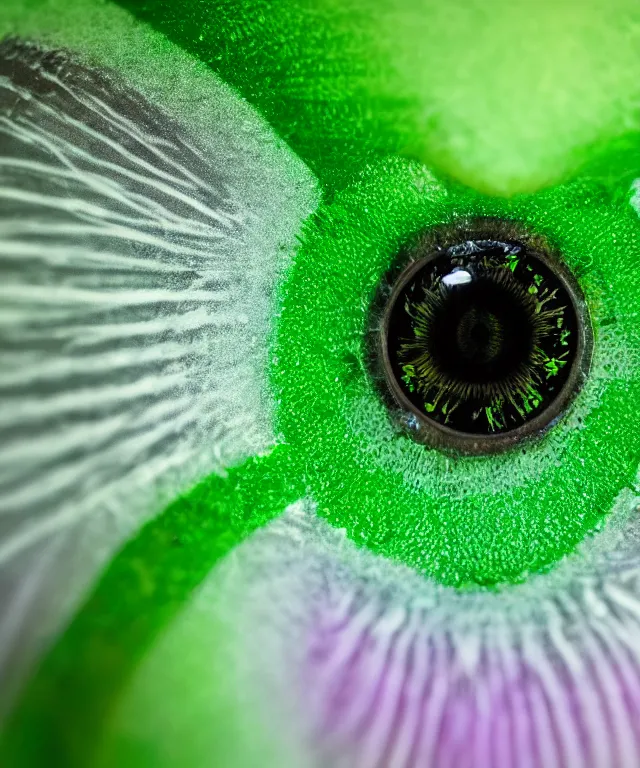 Image similar to close up of a green eye iris, electrical sparks, macro lens, 7 0 mm, highly detailed