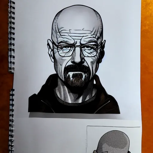 Prompt: Walter White, drawn by Hirohiko Araki, highly detailed