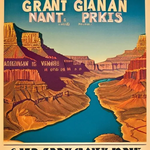 Image similar to 1 9 4 0 s national park poster of grand canyon