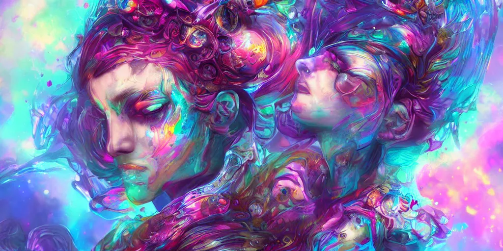 Prompt: dreamscape, female, ross tran, vivid colors, rainbow colors, anatomical, highly detailed sculpture, intricate detailed, ommatidia, 8 k, cinematic atmosphere, post - processing
