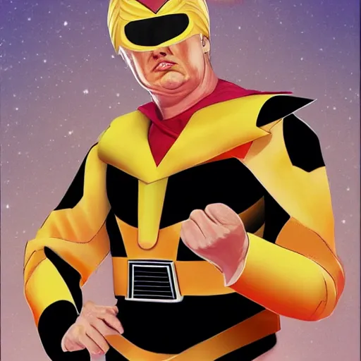 Image similar to donald trump as a power ranger, portrait