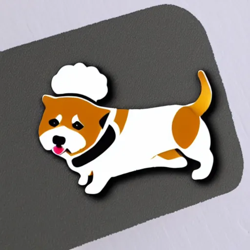 Prompt: cute die cut stickers of a shiba inu wearing a white chef hat
