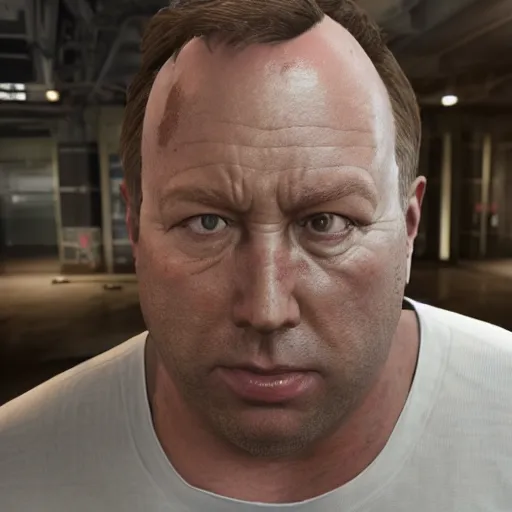 Prompt: hyperrealistic mixed media image of info wars alex jones dumbfounded gta v, stunning 3 d render inspired art by xiang duan and thomas eakes and greg rutkowski, perfect facial symmetry, hyper realistic texture, realistic, highly detailed attributes and atmosphere, dim volumetric cinematic lighting, 8 k octane detailed render, post - processing, masterpiece,