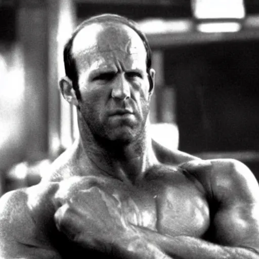 Image similar to jason statham as hulk in 1 9 7 7 movie