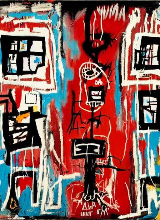 Image similar to love war and apocalypse, jean - michel basquiat