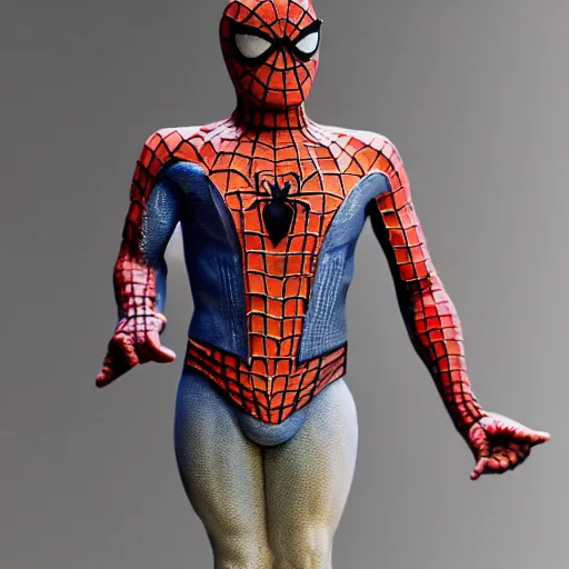 Prompt: Roman sculpture of Spiderman