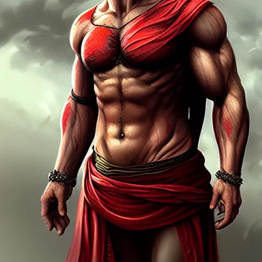 Image similar to Henry Cavill is a Greek god, gorgeous, amazing, muscular, red silk, intricate, elegant highly detailed, digital painting, artstation, concept art, sharp focus, illustration, by greg rutkowski