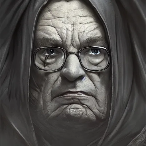 Prompt: Alan Greenspan as a dementor, closeup, D&D, fantasy, intricate, elegant, highly detailed, digital painting, artstation, concept art, matte, sharp focus, illustration, hearthstone, art by Artgerm and Greg Rutkowski and Alphonse Mucha