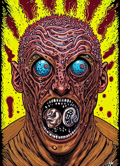 Prompt: messi's disgusting true form bursting from within, gross, slimy, sleazy, pustules, high details, intricate details, by dan mumford