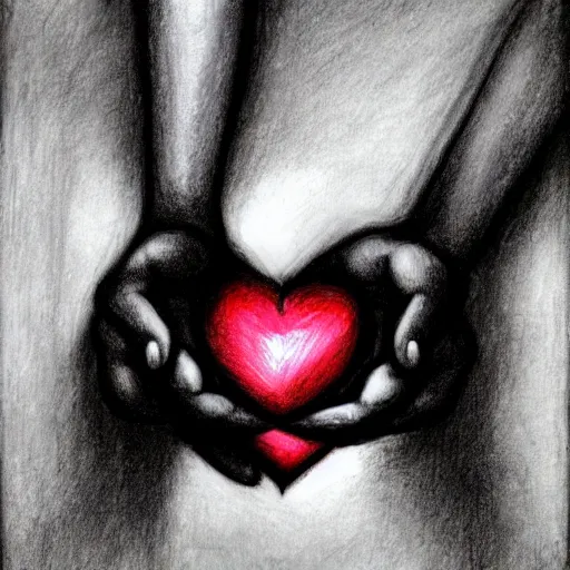 Image similar to drawing of hands ripping a heart into pieces, sadness, dark ambiance, concept by godfrey blow and banksy, featured on deviantart, sots art, lyco art, artwork, photoillustration, poster art