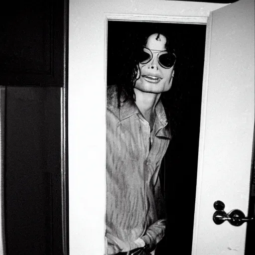 Image similar to michael jackson hiding in the closet