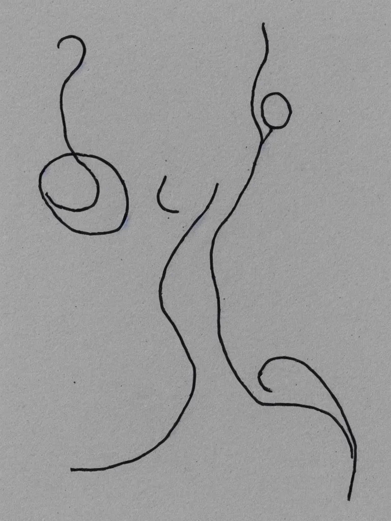 Prompt: extremely minimal single line tracing of an acorn that turns into a tree in the shape of a treble clef with a perceptual edge in the middle, single line drawing with small color explosions
