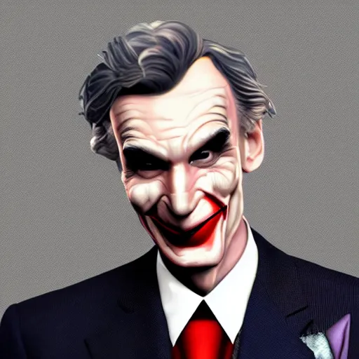 Prompt: uncanny valley portrait of bill nye cosplaying as the joker, artstation