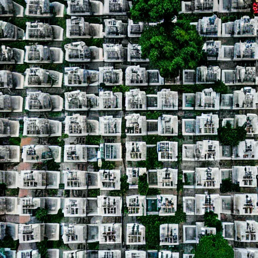 Image similar to ariel photo of a city made of mausoleums hong kong cemetery