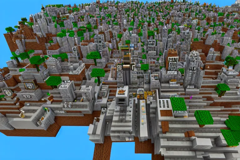 Image similar to new york in the style of minecraft