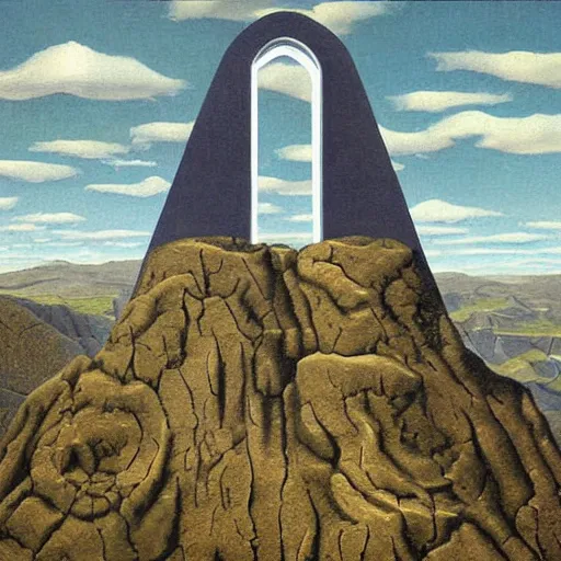 Prompt: Elder Scrolls Oblivion detailed painting by rene magritte